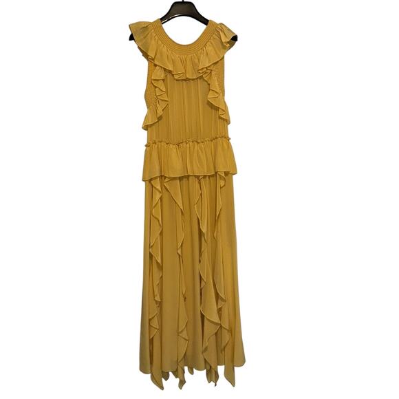 Ulla Johnson Dune Violeta Mustard Yellow Silk Maxi Dress Size 6 - Picture 9 of 13